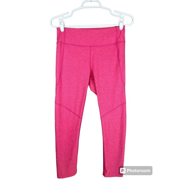Outdoor Voices Hot Pink Barbie 3/4 Cropped Spandex Blend Leggings Size Medium - Picture 1 of 5